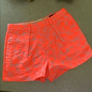 J CREW side zip pink shorts size 0 PRINT